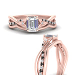 Load image into Gallery viewer, french-pave-emerald-cut-contour-black-diamond-wedding-band-in-rose-gold-FD9986B1EMGBLACK-NL-RG