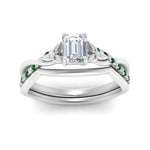 Load image into Gallery viewer, french-pave-emerald-cut-contour-emerald-wedding-band-in-white-gold-FD9986B1EMGEMGR-NL-WG