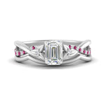 Load image into Gallery viewer, french-pave-emerald-cut-contour-pink-sapphire-wedding-band-in-white-gold-FD9986B1EMGSADRPI-NL-WG