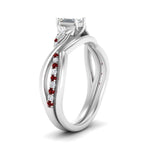 Load image into Gallery viewer, french-pave-emerald-cut-contour-ruby-wedding-band-in-white-gold-FD9986B1EMGRUDR-NL-WG