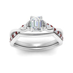 Load image into Gallery viewer, french-pave-emerald-cut-contour-ruby-wedding-band-in-white-gold-FD9986B1EMGRUDR-NL-WG