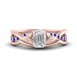 Load image into Gallery viewer, french-pave-emerald-cut-contour-sapphire-wedding-band-in-rose-gold-FD9986B1EMGSABL-NL-RG