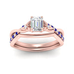 Load image into Gallery viewer, french-pave-emerald-cut-contour-sapphire-wedding-band-in-rose-gold-FD9986B1EMGSABL-NL-RG