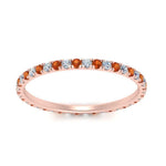Load image into Gallery viewer, french-pave-full-eternity-diamond-band-with-orange-sapphire-in-rose-gold-FD9168BGSAORANGLE5-NL-RG