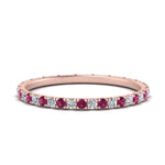 Load image into Gallery viewer, french-pave-full-eternity-diamond-band-with-pink-sapphire-in-rose-gold-FD9168BGSADRPI-NL-RG