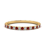 Load image into Gallery viewer, french-pave-full-eternity-diamond-band-with-ruby-in-yellow-gold-FD9168BGRUDR-NL-YG