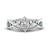 Load image into Gallery viewer, french-pave-marquise-contour-emerald-wedding-band-in-white-gold-FD9986B1MQGEMGRANGLE3-NL-WG