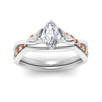 Load image into Gallery viewer, french-pave-marquise-contour-orange-sapphire-wedding-band-in-white-gold-FD9986B1MQGSAOR-NL-WG