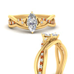 Load image into Gallery viewer, french-pave-marquise-contour-orange-sapphire-wedding-band-in-yellow-gold-FD9986B1MQGSAOR-NL-YG