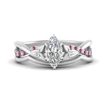 Load image into Gallery viewer, french-pave-marquise-contour-pink-sapphire-wedding-band-in-white-gold-FD9986B1MQGSADRPI-NL-WG