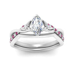 Load image into Gallery viewer, french-pave-marquise-contour-pink-sapphire-wedding-band-in-white-gold-FD9986B1MQGSADRPI-NL-WG