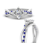 Load image into Gallery viewer, french-pave-marquise-contour-sapphire-wedding-band-in-white-gold-FD9986B1MQGSABL-NL-WG