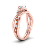Load image into Gallery viewer, french-pave-oval-contour-orange-sapphire-wedding-band-in-rose-gold-FD9986B1OVGSAOR-NL-RG
