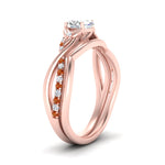 Load image into Gallery viewer, french-pave-oval-contour-orange-sapphire-wedding-band-in-rose-gold-FD9986B1OVGSAOR-NL-RG