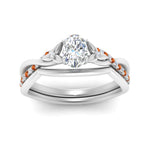 Load image into Gallery viewer, french-pave-oval-contour-orange-sapphire-wedding-band-in-white-gold-FD9986B1OVGSAOR-NL-WG