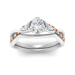 Load image into Gallery viewer, french-pave-oval-contour-orange-sapphire-wedding-band-in-white-gold-FD9986B1OVGSAOR-NL-WG