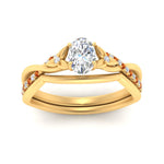 Load image into Gallery viewer, french-pave-oval-contour-orange-sapphire-wedding-band-in-yellow-gold-FD9986B1OVGSAOR-NL-YG