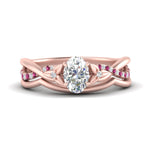 Load image into Gallery viewer, french-pave-oval-contour-pink-sapphire-wedding-band-in-rose-gold-FD9986B1OVGSADRPI-NL-RG