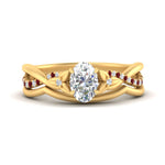 Load image into Gallery viewer, french-pave-oval-contour-ruby-wedding-band-in-yellow-gold-FD9986B1OVGRUDR-NL-YG