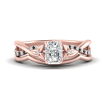 Load image into Gallery viewer, french-pave-radiant-contour-black-diamond-wedding-band-in-rose-gold-FD9986B1RAGBLACK-NL-RG