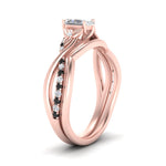 Load image into Gallery viewer, french-pave-radiant-contour-black-diamond-wedding-band-in-rose-gold-FD9986B1RAGBLACK-NL-RG