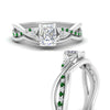 Load image into Gallery viewer, french-pave-radiant-contour-emerald-wedding-band-in-white-gold-FD9986B1RAGEMGR-NL-WG