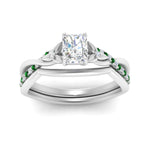 Load image into Gallery viewer, french-pave-radiant-contour-emerald-wedding-band-in-white-gold-FD9986B1RAGEMGR-NL-WG