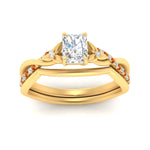 Load image into Gallery viewer, french-pave-radiant-contour-orange-sapphire-wedding-band-in-yellow-gold-FD9986B1RAGSAOR-NL-YG