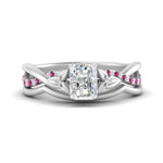 Load image into Gallery viewer, french-pave-radiant-contour-pink-sapphire-wedding-band-in-white-gold-FD9986B1RAGSADRPI-NL-WG