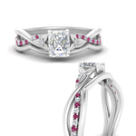 Load image into Gallery viewer, french-pave-radiant-contour-pink-sapphire-wedding-band-in-white-gold-FD9986B1RAGSADRPI-NL-WG