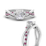 Load image into Gallery viewer, french-pave-radiant-contour-pink-sapphire-wedding-band-in-white-gold-FD9986B1RAGSADRPI-NL-WG