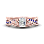 Load image into Gallery viewer, french-pave-radiant-contour-sapphire-wedding-band-in-rose-gold-FD9986B1RAGSABL-NL-RG
