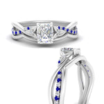 Load image into Gallery viewer, french-pave-radiant-contour-sapphire-wedding-band-in-white-gold-FD9986B1RAGSABL-NL-WG