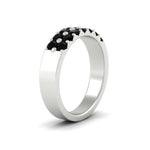 Load image into Gallery viewer, gold-double-rows-0.75-ct-black-diamond-wedding-ring-in-white-gold-FD11382BGBLACKANGLE2-0.75CT-NL-WG