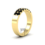 Load image into Gallery viewer, gold-double-rows-0.75-ct-black-diamond-wedding-ring-in-yellow-gold-FD11382BGBLACKANGLE2-0.75CT-NL-YG-HW