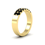 Load image into Gallery viewer, gold-double-rows-0.75-ct-black-diamond-wedding-ring-in-yellow-gold-FD11382BGBLACKANGLE2-0.75CT-NL-YG