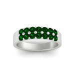 Load image into Gallery viewer, gold-double-rows-0.75-ct-emerald-wedding-ring-in-white-gold-FD11382BGEMGRANGLE5-0.75CT-NL-WG
