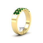 Load image into Gallery viewer, gold-double-rows-0.75-ct-emerald-wedding-ring-in-yellow-gold-FD11382BGEMGRANGLE2-0.75CT-NL-YG-HW