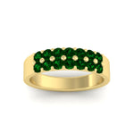 Load image into Gallery viewer, gold-double-rows-0.75-ct-emerald-wedding-ring-in-yellow-gold-FD11382BGEMGRANGLE5-0.75CT-NL-YG