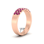 Load image into Gallery viewer, gold-double-rows-0.75-ct-pink-sapphire-wedding-ring-in-rose-gold-FD11382BGSADRPIANGLE2-0.75CT-NL-RG-HW