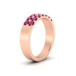Load image into Gallery viewer, gold-double-rows-0.75-ct-pink-sapphire-wedding-ring-in-rose-gold-FD11382BGSADRPIANGLE2-0.75CT-NL-RG