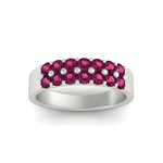 Load image into Gallery viewer, gold-double-rows-0.75-ct-pink-sapphire-wedding-ring-in-white-gold-FD11382BGSADRPIANGLE5-0.75CT-NL-WG