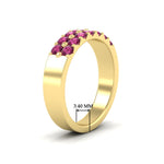 Load image into Gallery viewer, gold-double-rows-0.75-ct-pink-sapphire-wedding-ring-in-yellow-gold-FD11382BGSADRPIANGLE2-0.75CT-NL-YG-HW