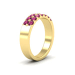 Load image into Gallery viewer, gold-double-rows-0.75-ct-pink-sapphire-wedding-ring-in-yellow-gold-FD11382BGSADRPIANGLE2-0.75CT-NL-YG