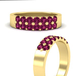 Load image into Gallery viewer, gold-double-rows-0.75-ct-pink-sapphire-wedding-ring-in-yellow-gold-FD11382BGSADRPIANGLE3-0.75CT-NL-YG