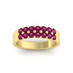 Load image into Gallery viewer, gold-double-rows-0.75-ct-pink-sapphire-wedding-ring-in-yellow-gold-FD11382BGSADRPIANGLE5-0.75CT-NL-YG