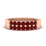 Load image into Gallery viewer, gold-double-rows-0.75-ct-ruby-wedding-ring-in-rose-gold-FD11382BGRUDR-0.75CT-NL-RG