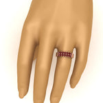 Load image into Gallery viewer, gold-double-rows-0.75-ct-ruby-wedding-ring-in-rose-gold-FD11382BGRUDRHAND-0.75CT-NL-RG