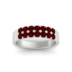 Load image into Gallery viewer, gold-double-rows-0.75-ct-ruby-wedding-ring-in-white-gold-FD11382BGRUDRANGLE5-0.75CT-NL-WG
