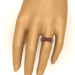 Load image into Gallery viewer, gold-double-rows-0.75-ct-ruby-wedding-ring-in-white-gold-FD11382BGRUDRHAND-0.75CT-NL-WG